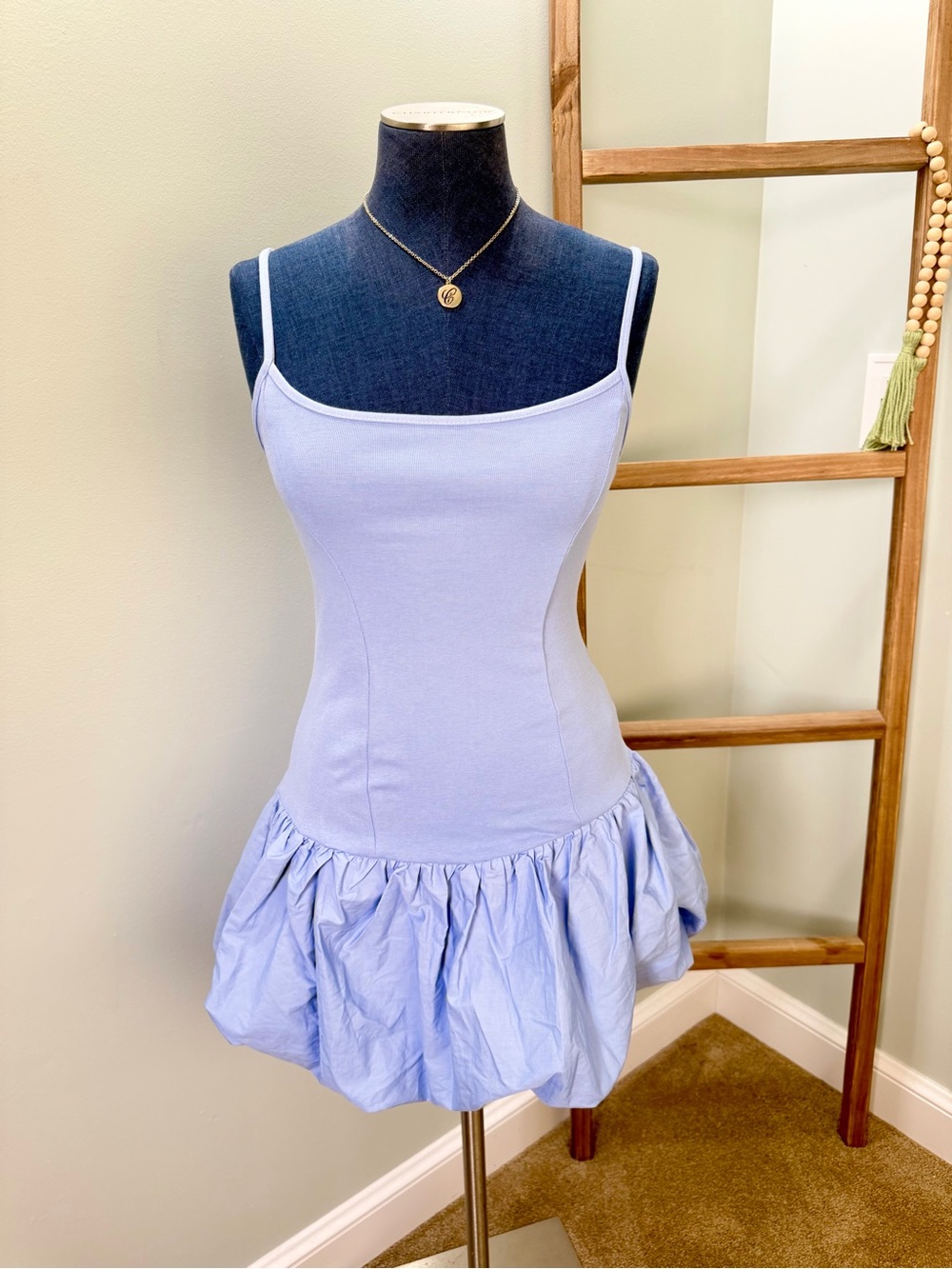 Pull&Bear Blue Bubble Skirt Mini Dress Size Small